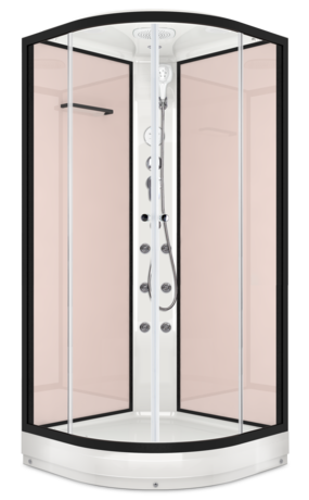 Душевая кабина Domani-Spa  Delight 88 без электрики, стенки Pink cappuccino, прозрачное стекло