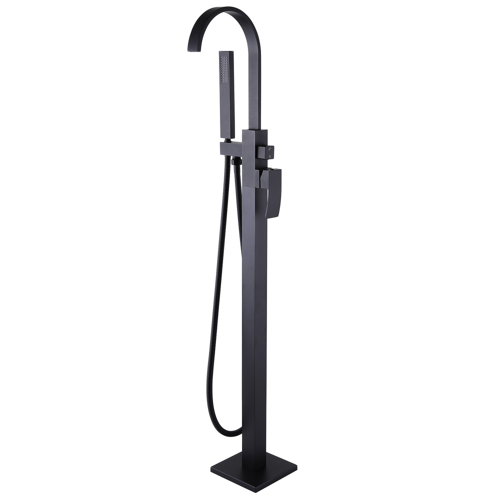 Смеситель Abber Wasserfall AF8615B напольный, черный матовый