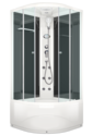 Душевая кабина Domani-Spa   Delight Slim 99 high, выс. под. тонир. стекло, задн.черн.стекл. панель, 900*900*2180