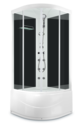 Душевая кабина Domani-Spa  Light 88 high с гидромассажем, чёрные стенки, прозрачное стекло