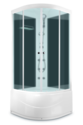 Душевая кабина Domani-Spa  Light 88 high с гидромассажем, чёрные стенки, сатин матированное стекло