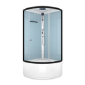 Душевая кабина Domani-Spa  Delight 110 high, без электрики, стенки Dusty blue, профиль Graphite, прозрачное стекло