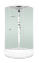 Душевая кабина Domani-Spa  Simple 99 mid с крышей, белые стенки, прозрачное стекло