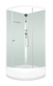 Душевая кабина Domani-Spa  Simple 99 mid без крыши, белые стенки, прозрачное стекло