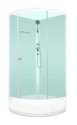 Душевая кабина Domani-Spa  Simple 99 mid без крыши, белые стенки, сатин матированное стекло