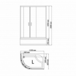 Душевое ограждение Bandhours Ace 812 L 800х1200х2000(350+1650) 180342221