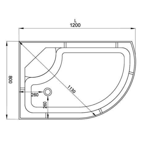 Душевая кабина Deto  EM4512RN LED