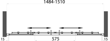 Душевое ограждение BelBagno UNO-VF-2-150/145-P-Cr