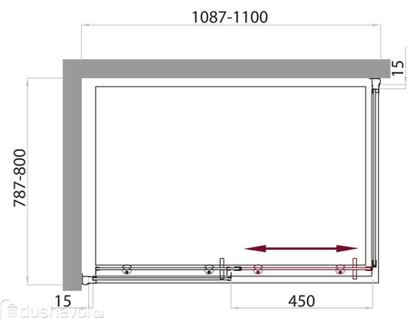 Душевое ограждение BelBagno UNO-AH-1-100/80-P-Cr