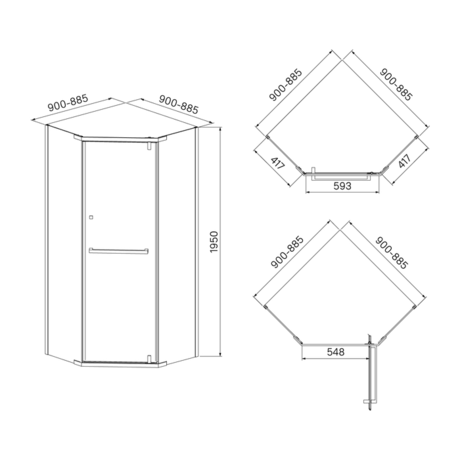Душевое ограждение IDDIS Steel STE8SS9i23 