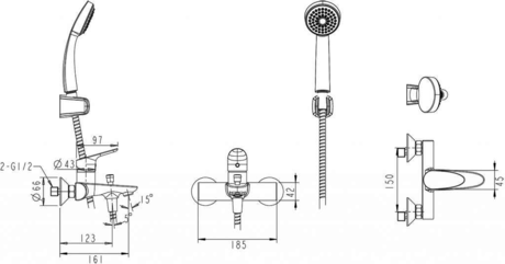 Душевая система Bravat   Drop F64898C-B