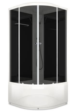 Душевая кабина Domani-Spa   Delight Slim 88 high, выс.под.тонирован.стекло,задн.черн.стекл.панель,Б/Э 800*800*2180