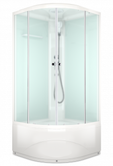 Душевая кабина Domani-Spa  Delight Slim 110, высокий поддон, белые стенки, сатин-матированное стекло, без электрики