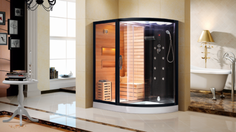 Душевая кабина Cerutti  LUGANO L Nero Black CT8343 с сауной