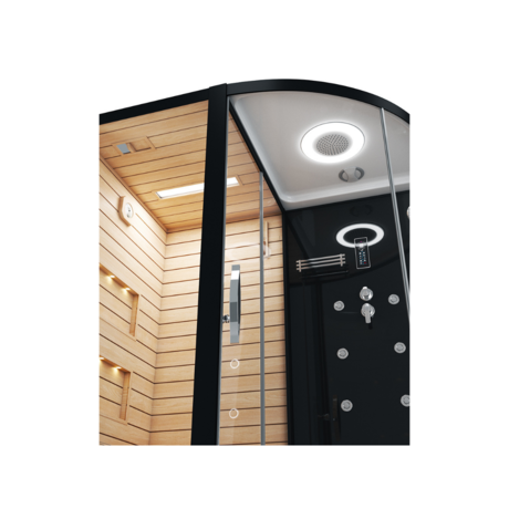 Душевая кабина Cerutti  LUGANO L Nero Black CT8343 с сауной