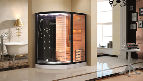 Душевая кабина Cerutti  LUGANO Nero R Black CT8344 с сауной  