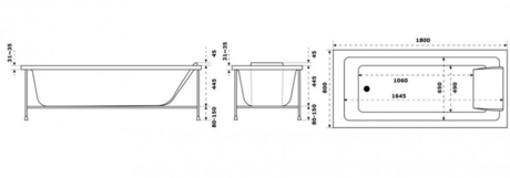 Ванна  Jacob Delafon  Sofa 180x80 E60516RU-00