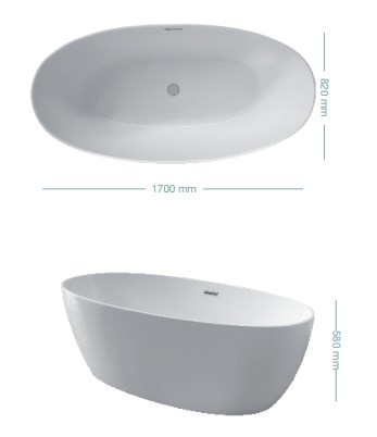 Ванна  KERASAN    Flo 170х82х58см 742901