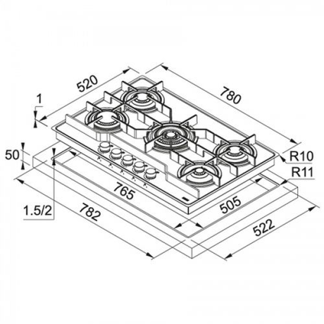 Варочная панель Franke   FHFS 785 4G TC HE CH C