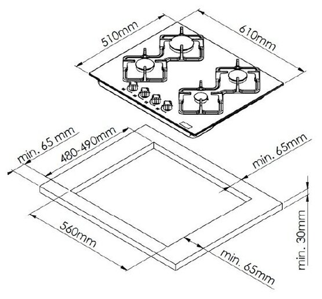 Варочная панель Kuppersberg  FS 62 B 6454