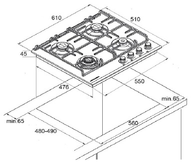 Варочная панель Kuppersberg  FG 65 B 6199