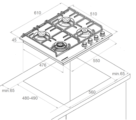 Варочная панель Kuppersberg  FS 603 W Silver 6025