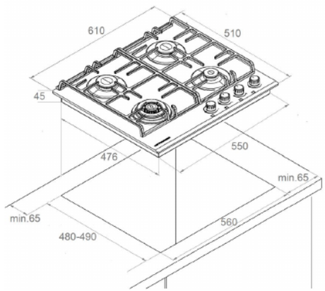 Варочная панель Kuppersberg  FG 63 W 6035