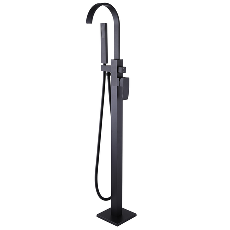 Смеситель Abber Wasserfall AF8615B напольный, черный матовый