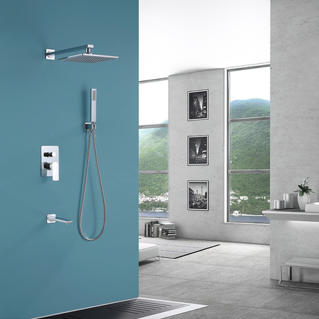 Душевая система Abber    Weiss Insel AF8017W белый-хром