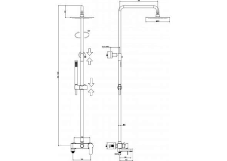 Душевая система Paffoni Blu ZCOL632NO черный