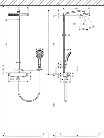Душевая система Hansgrohe   Raindance Select Showerpipe 27112000