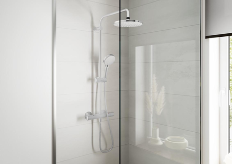 Душевая система Hansgrohe   Showerpipe 230 1jet Vernis Shape Green 26318000 хром
