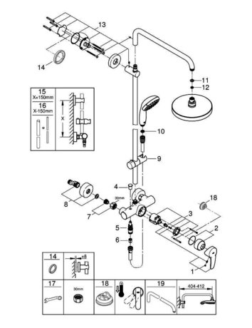 Душевая система Grohe  New Tempesta 26244001 хром