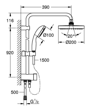 Душевая система Grohe  New Tempesta 26452001