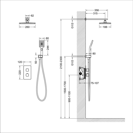 Душевая система Timo  Petruma SX-5059/03SM черный
