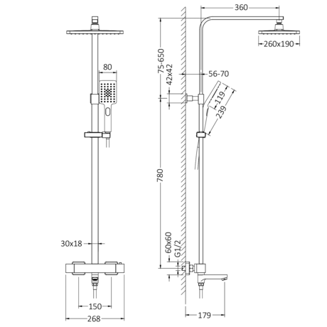 Душевая система Timo  Tetra-thermo SX-0169/03 черный