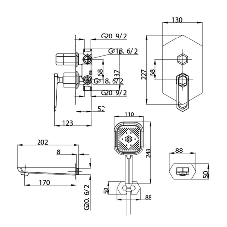 Душевая система Lemark Prizma LM3922C