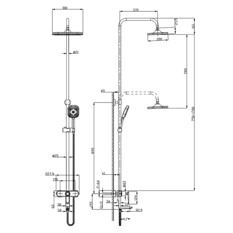 Душевая система Lemark Prizma LM3962C