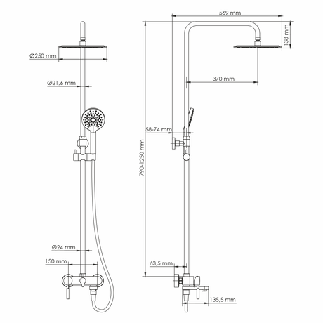Душевая система WasserKraft  A14201 