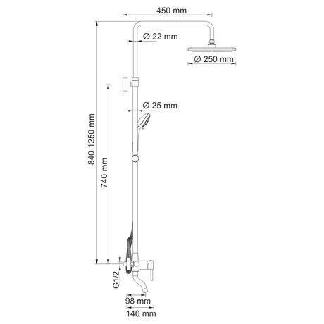 Душевая система WasserKraft A14401