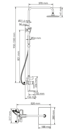 Душевая система WasserKraft A15501  