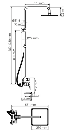 Душевая система WasserKraft A16701  