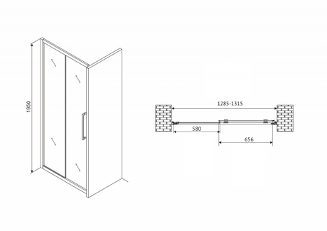 Душевое ограждение Abber    Schwarzer Diamant AG30130H
