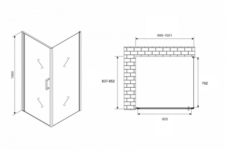 Душевое ограждение Abber    Sonnenstrand AG04100B-S85B