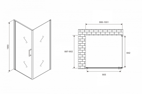 Душевое ограждение Abber    Sonnenstrand AG04100B-S90B