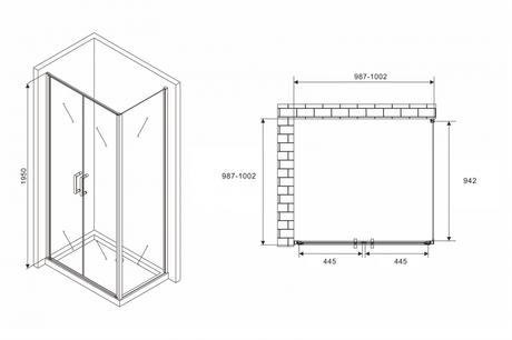 Душевое ограждение Abber    Sonnenstrand AG04100C-S100