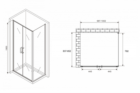 Душевое ограждение Abber    Sonnenstrand AG04100C-S85