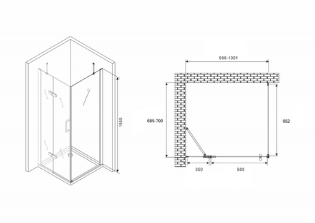 Душевое ограждение Abber    Zart AG08100-S71