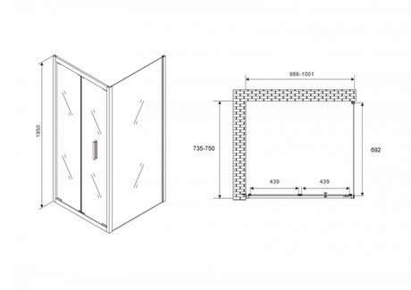 Душевое ограждение Abber   Sonnenstrand AG07100B-S75B