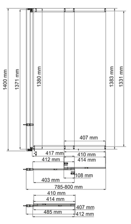 Душевое ограждение WasserKraft Main 41S02-80  WasserSchutz  